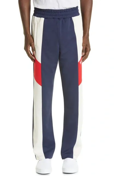 Palm Angels Navy Colorblock Lounge Pants In Multicolore