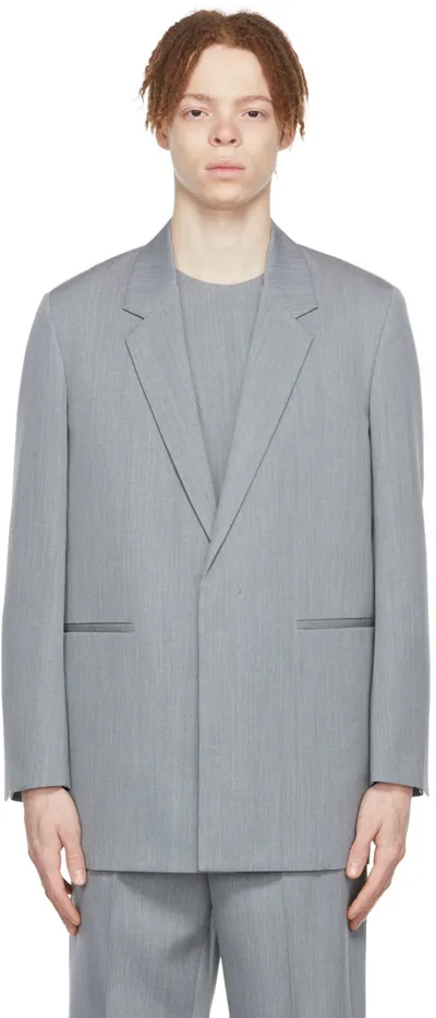 Jil Sander Ssense Exclusive Gray Wool Blazer In 044 Silver