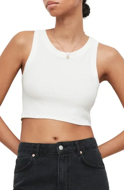 Allsaints Rina Stretch Crop Tank In Optic White