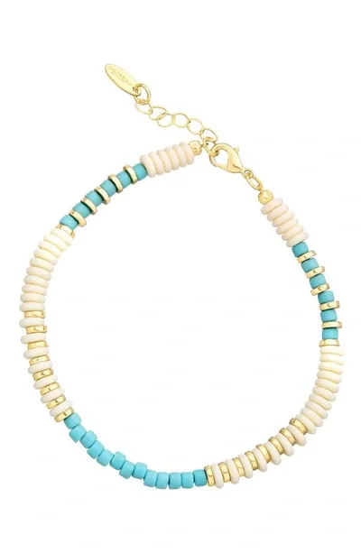 Ettika Ocean Tide Bead Anklet In Turquoise