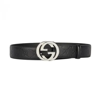 Gucci Reversible  Signature Belt In Black