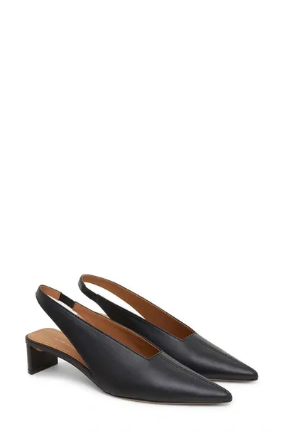 Mansur Gavriel Leather Slingback Pumps In Black