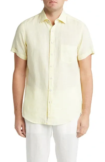 Rodd & Gunn Ellerslie Linen Textured Classic Fit Button-up Shirt In Limon