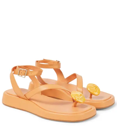 Gia Borghini Gia/rhw Rosie 18 Leather Sandals In Orange