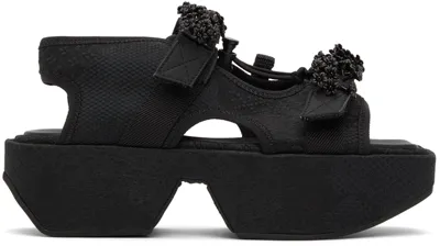 Cecilie Bahnsen May Embellished Jacquard Sandals In Black