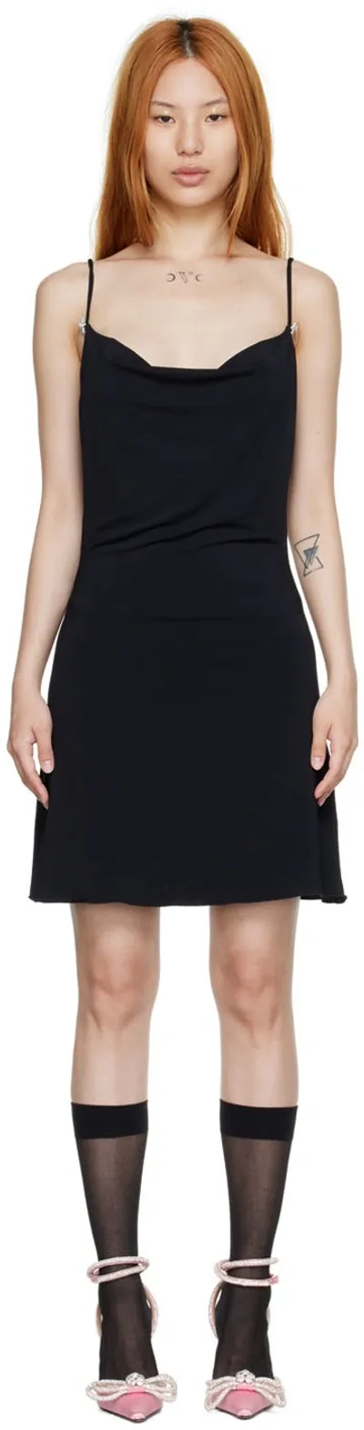 Mach & Mach Black Viscose Mini Dress