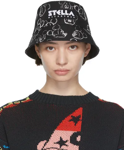 Stella Mccartney Black Fantasia Mickey Print Organic Cotton Bucket