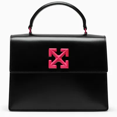 Off-white Jitney 8.0 Black And Fuchsia Handbag