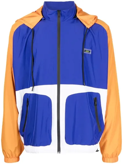 Msgm Colour-block Bomber Jacket In Blau