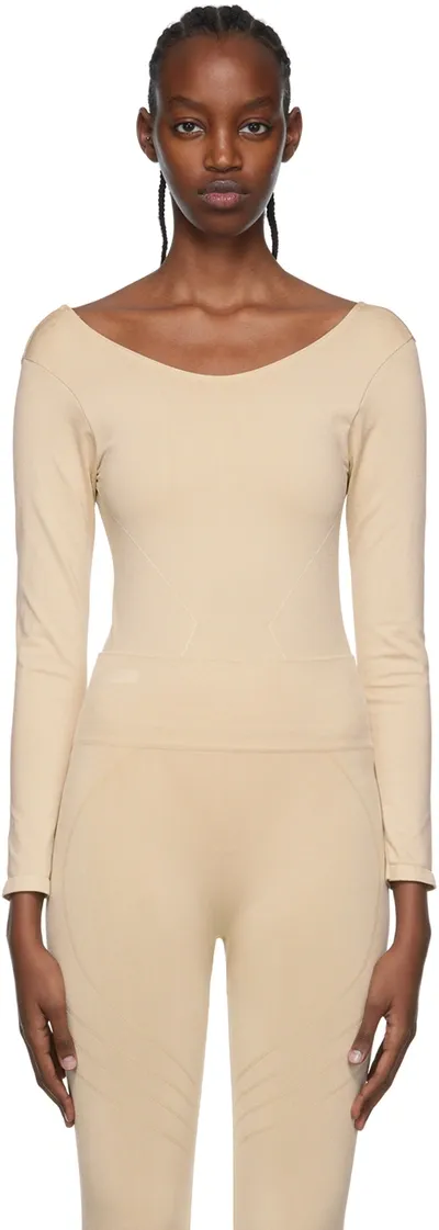 Prism Beige Vivid Bodysuit In Sand