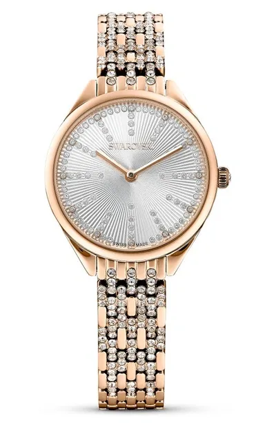 Swarovski Women's Attract Watch Champagne Rose Gold-tone And Champagne White Physical Vapor Deposition Stainle In Gold Tone