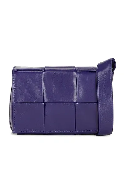 Bottega Veneta Card Case With Strap In Unicorn & Silver