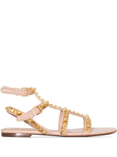 Valentino Garavani Rockstud No Limit Caged Sandals In Pink