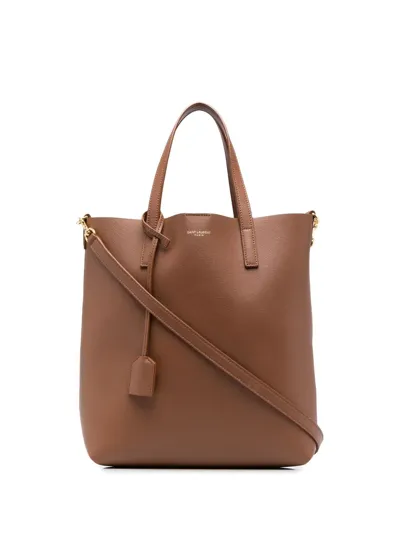 Saint Laurent Toy Leather Tote Bag In Brown