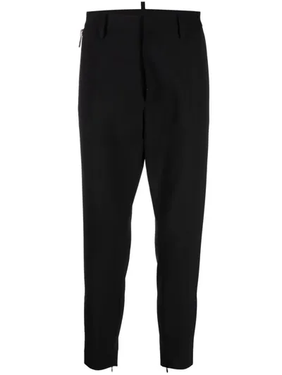 Dsquared2 Cropped Tapered-leg Trousers In Black