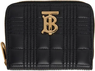 Burberry Quilted Leather Lola Zip-up Wallet In Nero