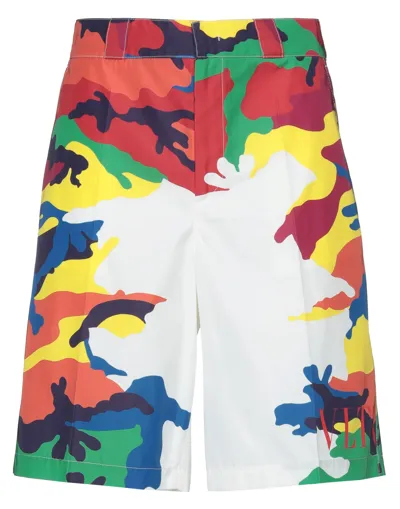 Valentino Camou7 Print Nylon Shorts In Mixed Colours