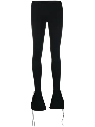 Nensi Dojaka Flared Mid-rise Stretch-woven Trousers In Black