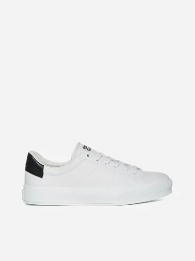 Givenchy City Leather Lace-up Sneakers In White