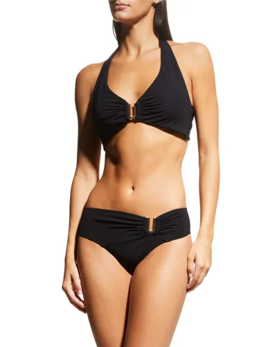 Jets Australia Jetset U Trim Mid Pant Bikini Bottoms In Black