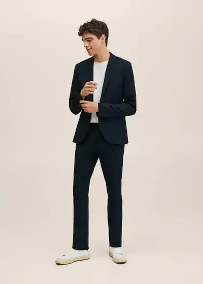 Mango Teen Slim Fit Suit Blazer Dark Navy