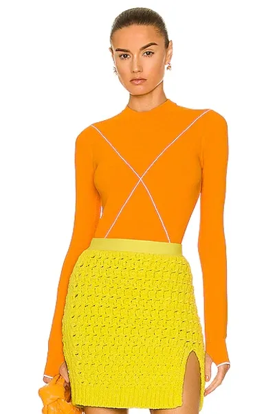 Bottega Veneta Salon 03 Engineered Technoskin Sweater In Tangerine