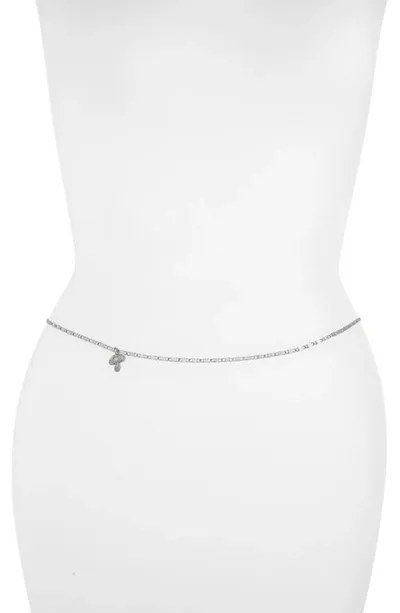 Vidakush Mushroom Charm Belly Chain In Silver