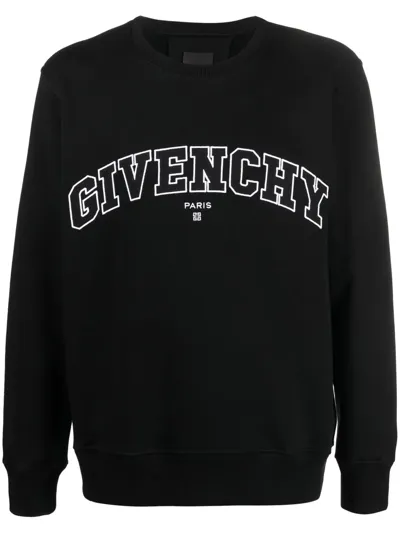 Givenchy Logo-print Crew-neck Sweatshirt In Black