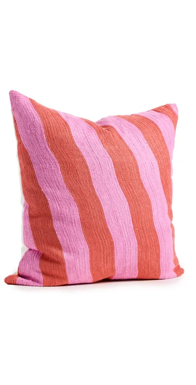 Dusen Dusen Stream Embroidered Pillow Cover + Insert In Pink/lavender