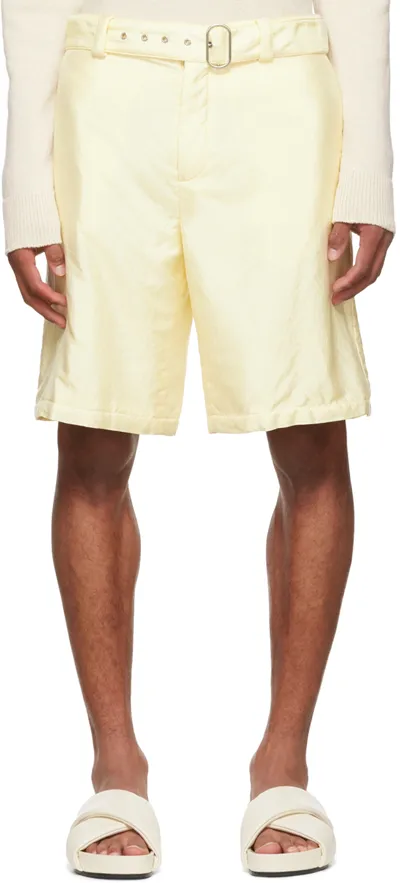 Jil Sander Off-white Nylon Shorts In 106 - Natural