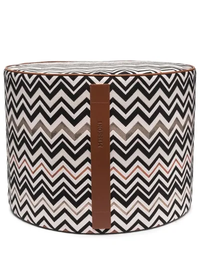 Missoni Belfast Zig-zag Pouf In Neutrals