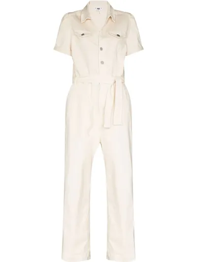 Paige Anessa Short-sleeved Jumpsuit In White