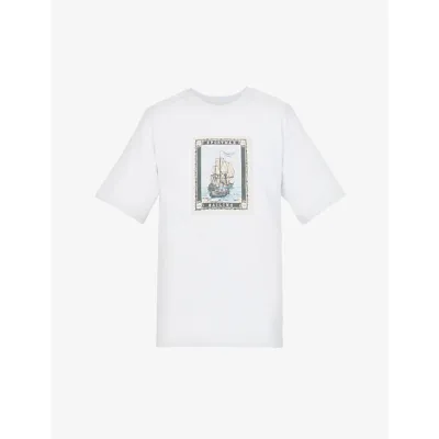 Sportmax Carter Graphic-print Cotton T-shirt In Optical White