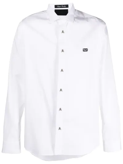 Philipp Plein Chest Logo-plaque Detail Shirt In White