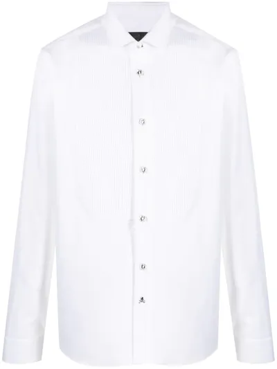 Philipp Plein Pleated-panel Detail Shirt In White