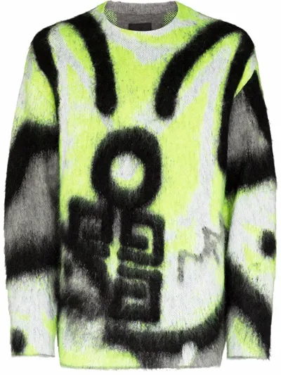 Givenchy Graffiti-print Long-sleeved Sweater In Black