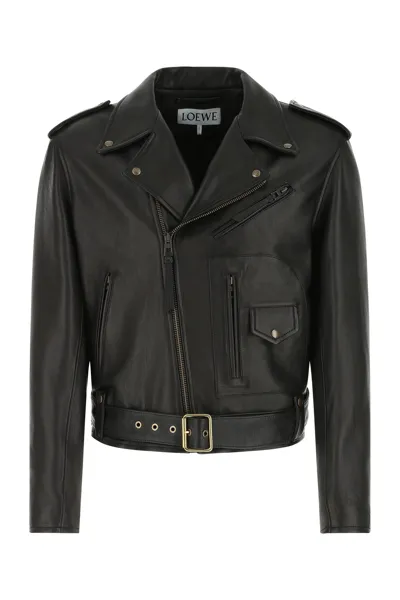 Loewe Biker Jacket In Black Leather