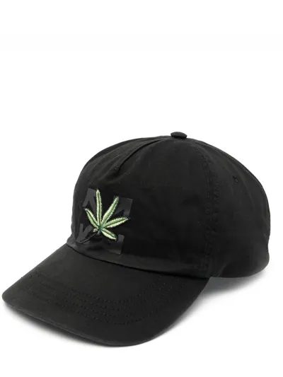 Off-white Black Embroidered Arrow And Leaf Cap