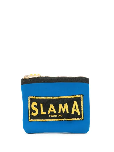 Amir Slama Embroidered-logo Purse In Blue