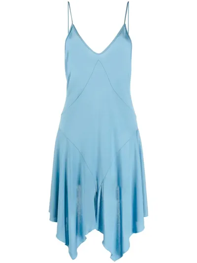 Dsquared2 Spaghetti-strap Asymmetric Dress In Blue