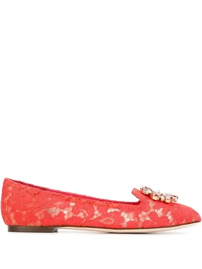 Dolce & Gabbana Dolce&gabbana Cruise Flat Shoes Coral Red