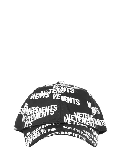 Vetements Logo Cotton Baseball Cap In White