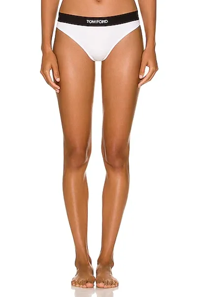 Tom Ford Logo-waistband Thong In White