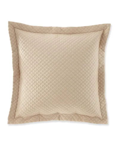 Ralph Lauren Quilted Sateen Argyle European Sham In Beige