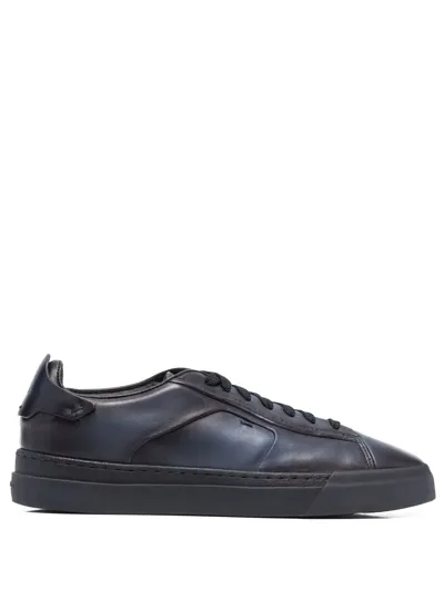 Santoni Low-top Sneakers 21554 Calfskin In Blue