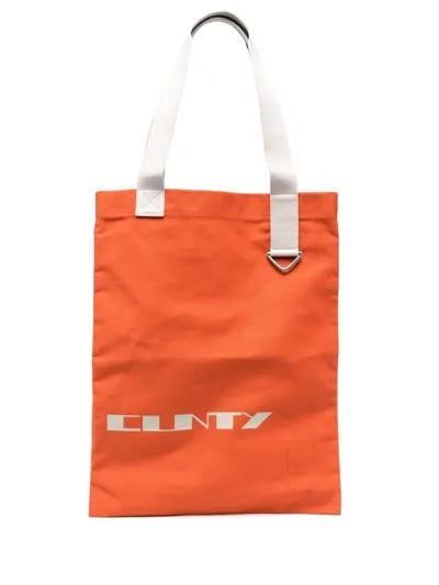 Rick Owens Drkshdw Graphic-print Tote Bag In Orange