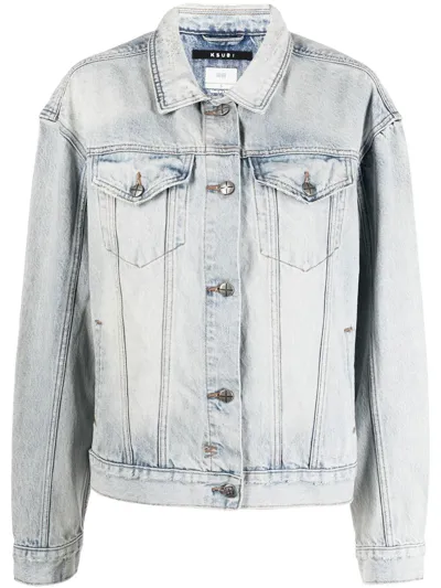 Ksubi Blue Oversized Denim Jacket In Denim-lt