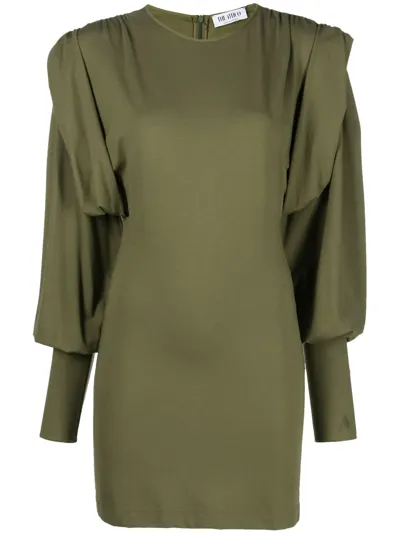 Attico Quinn Light Jersey Mini Dress In Green