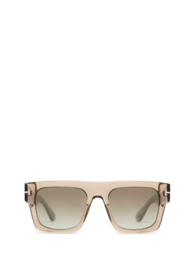 Tom Ford Fausto Square Acetate Sunglasses In Oyster,brown