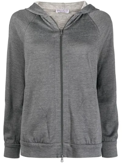 Brunello Cucinelli Monile Hoodie In Dark Grey